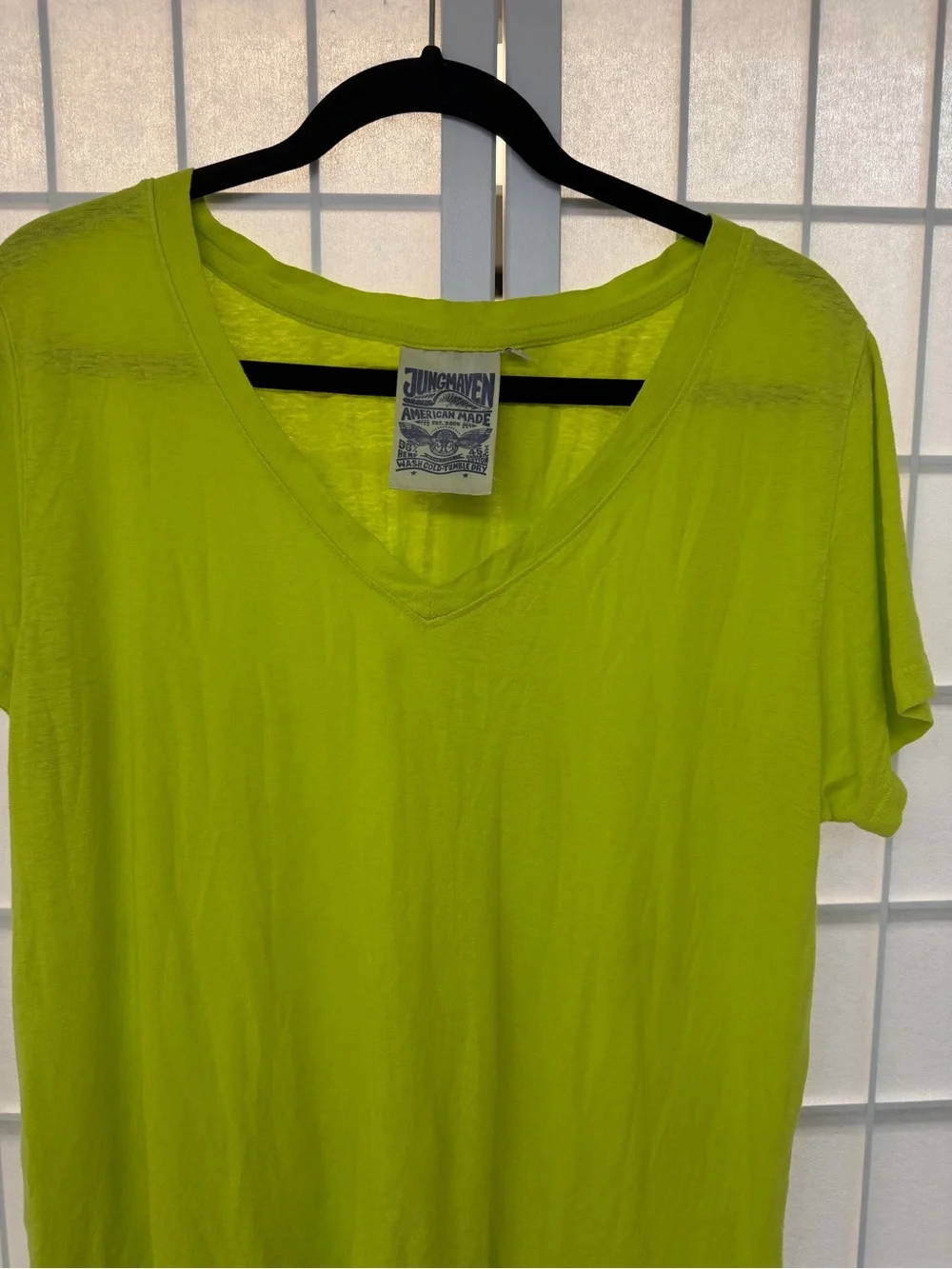 Jungmaven Paige V-neck tee Bright Yellow Large